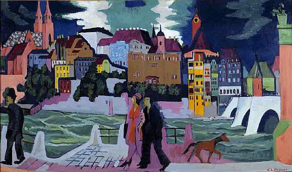 Ernst Ludwig Kirchner View of Basel and the Rhine France oil painting art